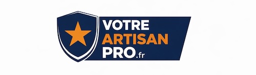 Logo votre artisan pro, bleu et orange
